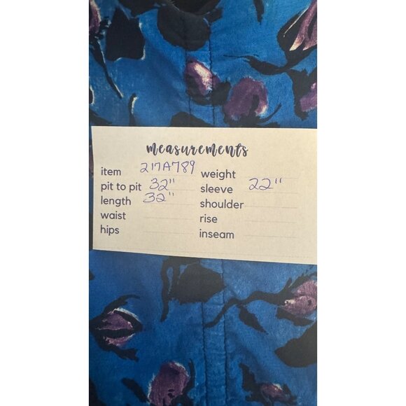 Zara Small Floral Ruched Mini Dress Long Sleeves With Zipper Blue/Black/Purple - Picture 14 of 14